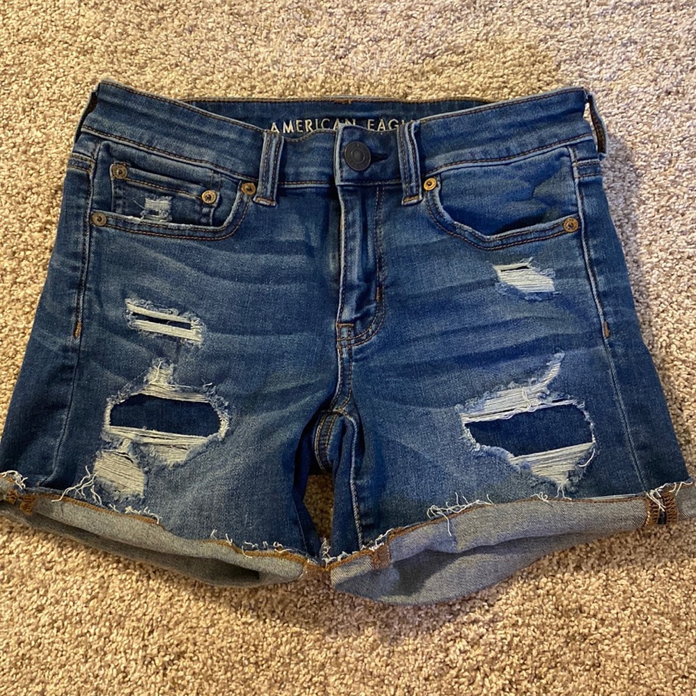 American Eagle Next Level Stretch Distressed Shorts